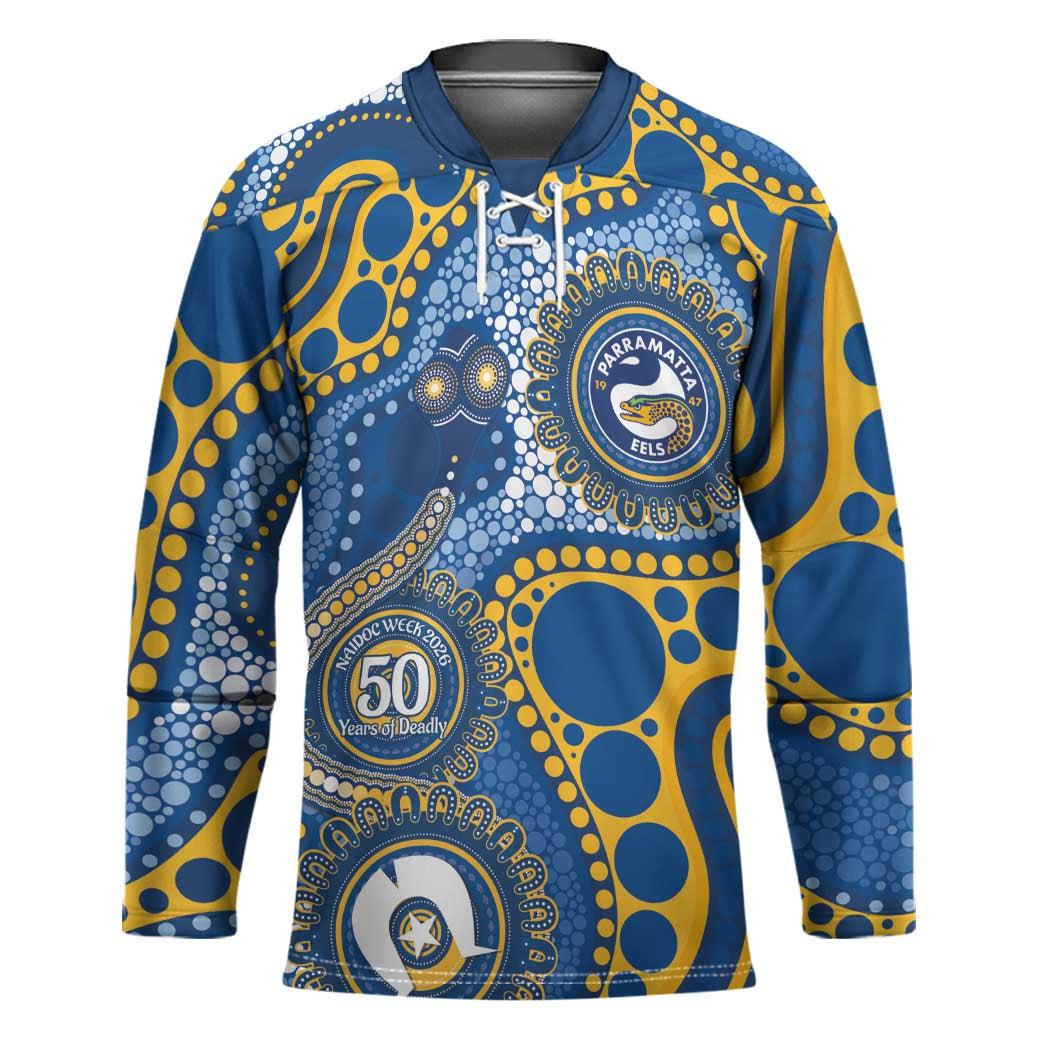 Eels NAIDOC Week 2026 Personalised Hockey Jersey 50 Years of Deadly Aboriginal Art