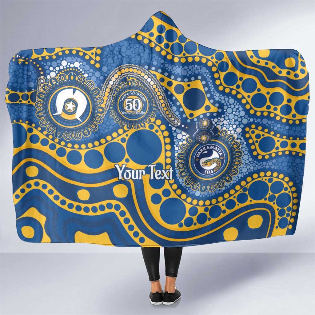 Eels NAIDOC Week 2026 Personalised Hooded Blanket 50 Years of Deadly Aboriginal Art