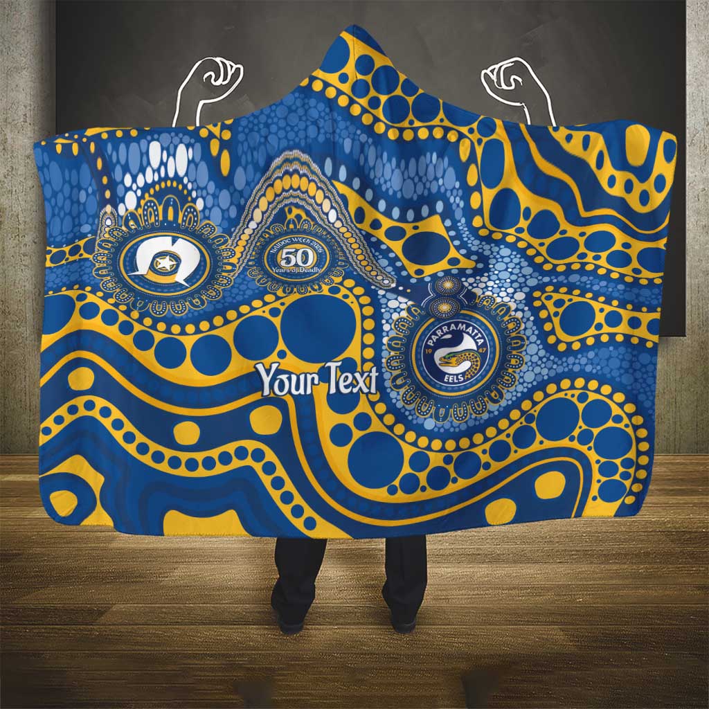 Eels NAIDOC Week 2026 Personalised Hooded Blanket 50 Years of Deadly Aboriginal Art