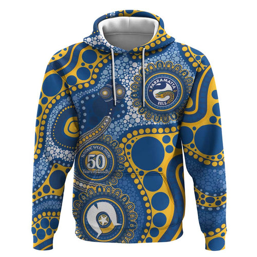 Eels NAIDOC Week 2026 Personalised Hoodie 50 Years of Deadly Aboriginal Art