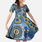 Eels NAIDOC Week 2026 Personalised Kid Short Sleeve Dress 50 Years of Deadly Aboriginal Art
