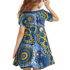 Eels NAIDOC Week 2026 Personalised Kid Short Sleeve Dress 50 Years of Deadly Aboriginal Art