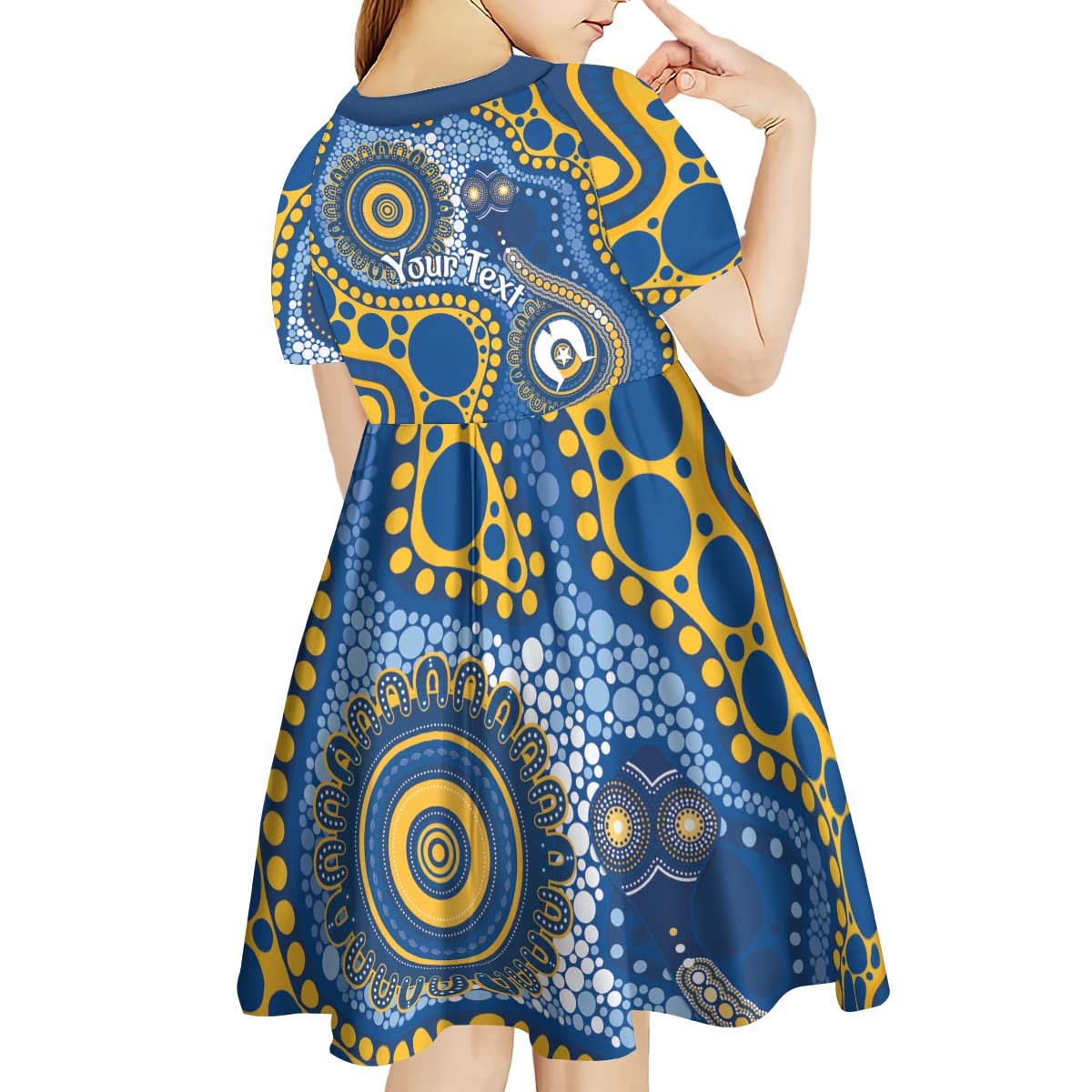 Eels NAIDOC Week 2026 Personalised Kid Short Sleeve Dress 50 Years of Deadly Aboriginal Art