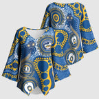 Eels NAIDOC Week 2026 Personalised Kimono Sleeve Blouse 50 Years of Deadly Aboriginal Art