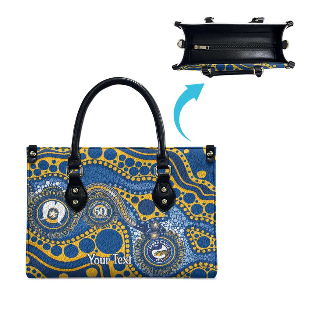 Eels NAIDOC Week 2026 Personalised Leather Bag 50 Years of Deadly Aboriginal Art