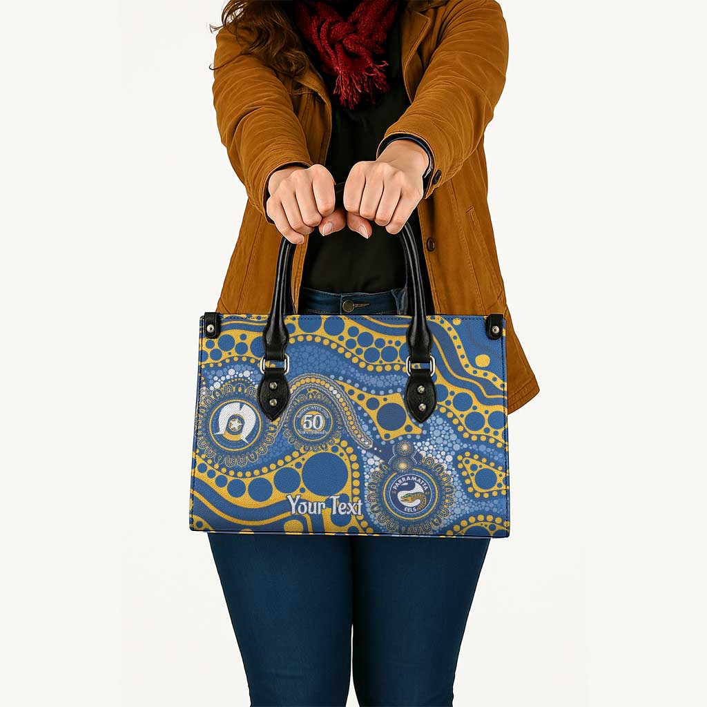 Eels NAIDOC Week 2026 Personalised Leather Bag 50 Years of Deadly Aboriginal Art