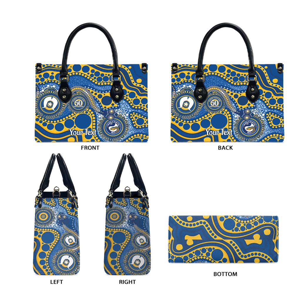 Eels NAIDOC Week 2026 Personalised Leather Bag 50 Years of Deadly Aboriginal Art