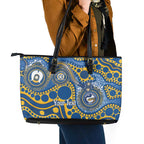 Eels NAIDOC Week 2026 Personalised Leather Tote Bag 50 Years of Deadly Aboriginal Art