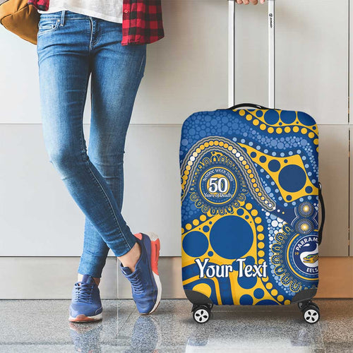 Eels NAIDOC Week 2026 Personalised Luggage Cover 50 Years of Deadly Aboriginal Art