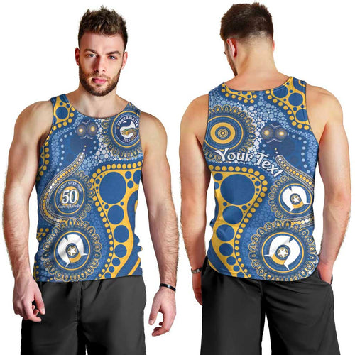 Eels NAIDOC Week 2026 Personalised Men Tank Top 50 Years of Deadly Aboriginal Art