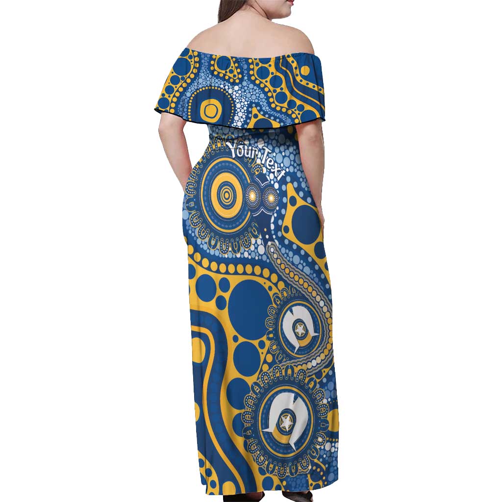 Eels NAIDOC Week 2026 Personalised Off Shoulder Maxi Dress 50 Years of Deadly Aboriginal Art