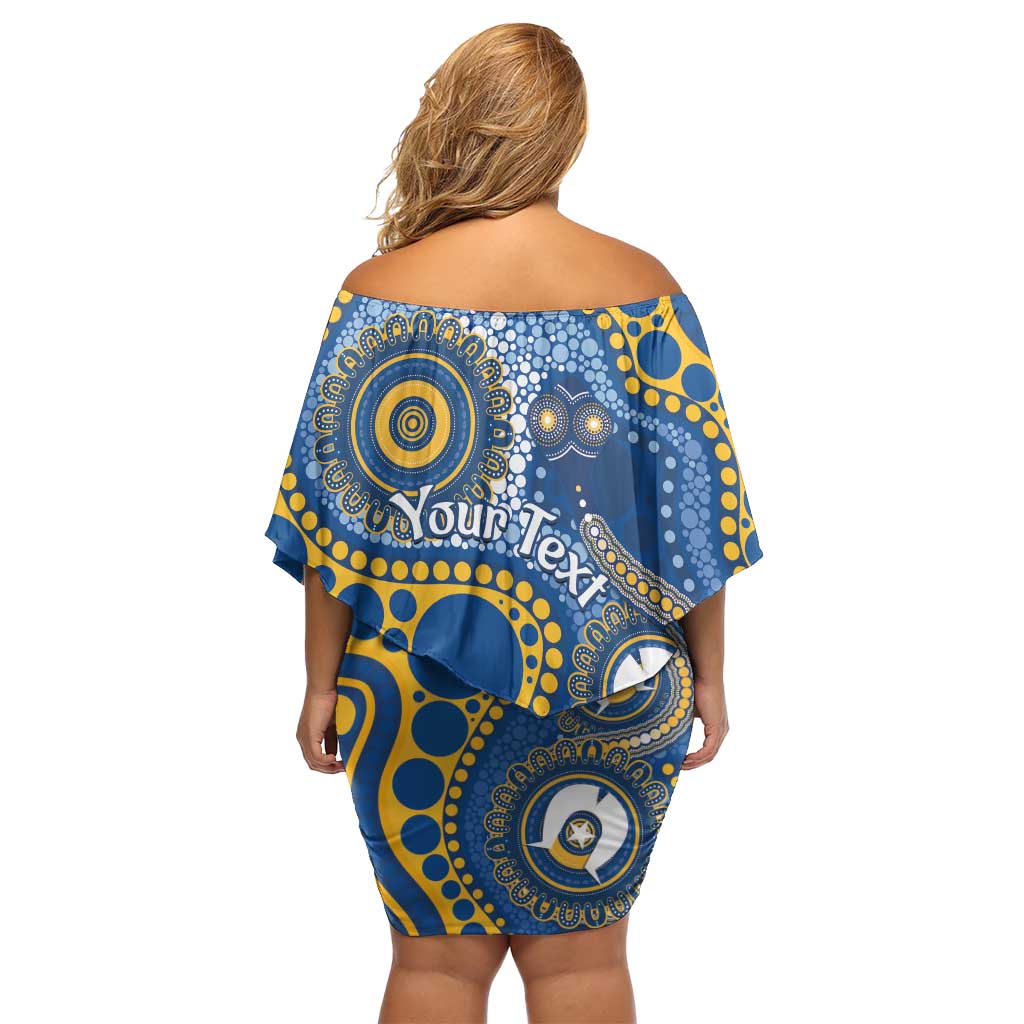 Eels NAIDOC Week 2026 Personalised Off Shoulder Short Dress 50 Years of Deadly Aboriginal Art
