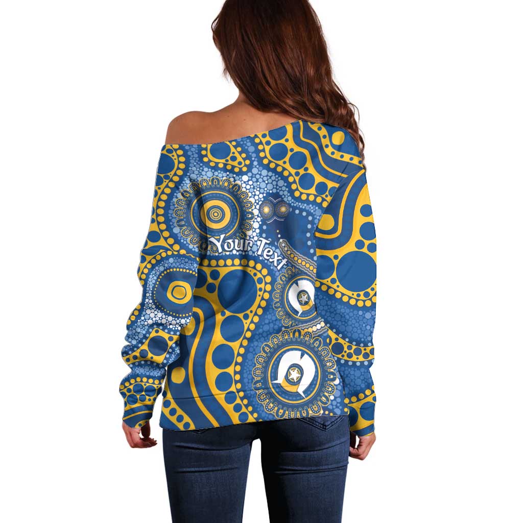 Eels NAIDOC Week 2026 Personalised Off Shoulder Sweater 50 Years of Deadly Aboriginal Art