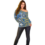 Eels NAIDOC Week 2026 Personalised Off Shoulder Sweater 50 Years of Deadly Aboriginal Art