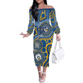 Eels NAIDOC Week 2026 Personalised Off The Shoulder Long Sleeve Dress 50 Years of Deadly Aboriginal Art