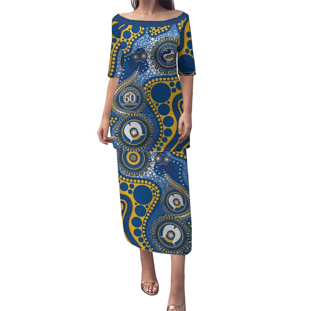 Eels NAIDOC Week 2026 Personalised Puletasi 50 Years of Deadly Aboriginal Art