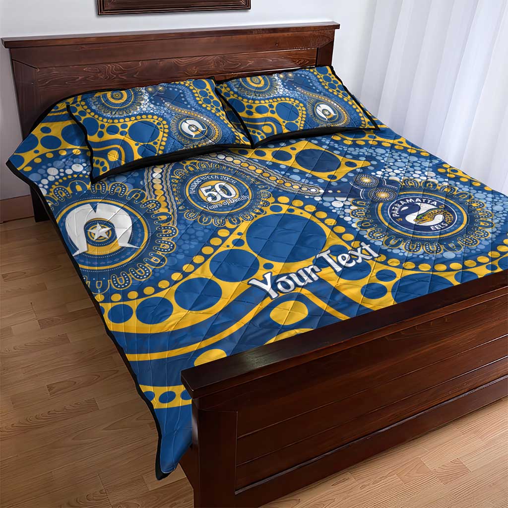 Eels NAIDOC Week 2026 Personalised Quilt Bed Set 50 Years of Deadly Aboriginal Art