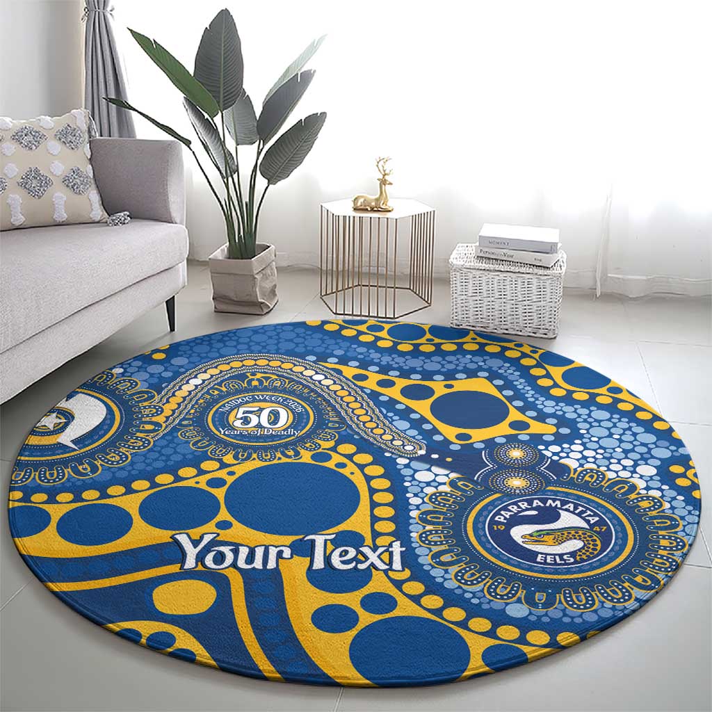 Eels NAIDOC Week 2026 Personalised Round Carpet 50 Years of Deadly Aboriginal Art