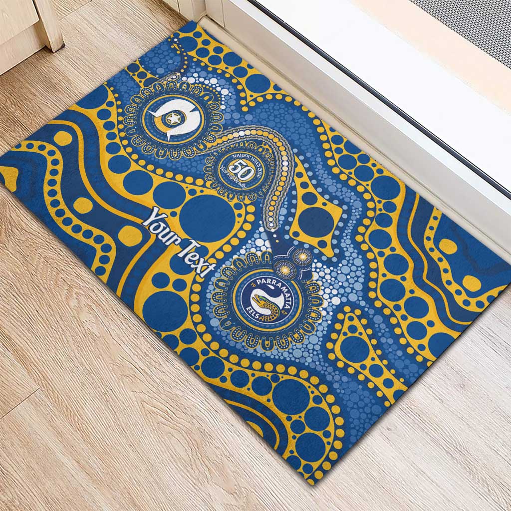Eels NAIDOC Week 2026 Personalised Rubber Doormat 50 Years of Deadly Aboriginal Art