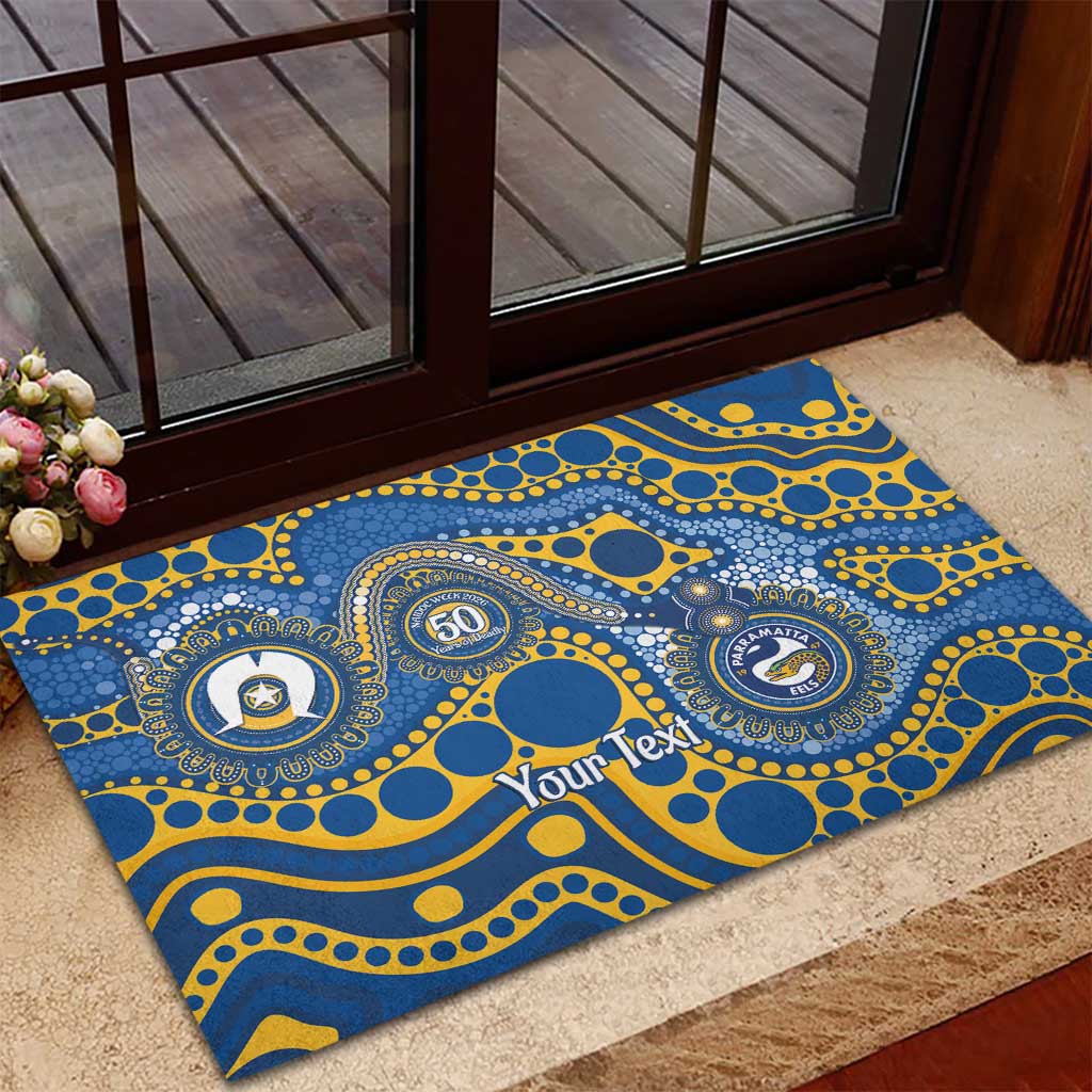 Eels NAIDOC Week 2026 Personalised Rubber Doormat 50 Years of Deadly Aboriginal Art