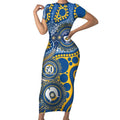 Eels NAIDOC Week 2026 Personalised Short Sleeve Bodycon Dress 50 Years of Deadly Aboriginal Art