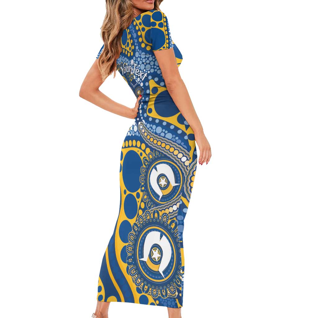 Eels NAIDOC Week 2026 Personalised Short Sleeve Bodycon Dress 50 Years of Deadly Aboriginal Art
