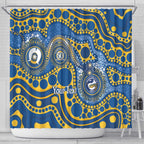 Eels NAIDOC Week 2026 Personalised Shower Curtain 50 Years of Deadly Aboriginal Art