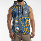 Eels NAIDOC Week 2026 Personalised Sleeveless Zip Hoodie 50 Years of Deadly Aboriginal Art