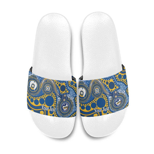 Eels NAIDOC Week 2026 Personalised Slide Sandals 50 Years of Deadly Aboriginal Art