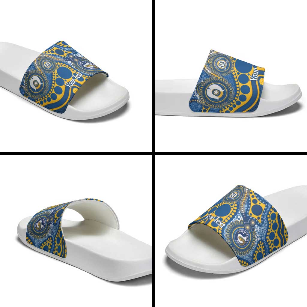 Eels NAIDOC Week 2026 Personalised Slide Sandals 50 Years of Deadly Aboriginal Art