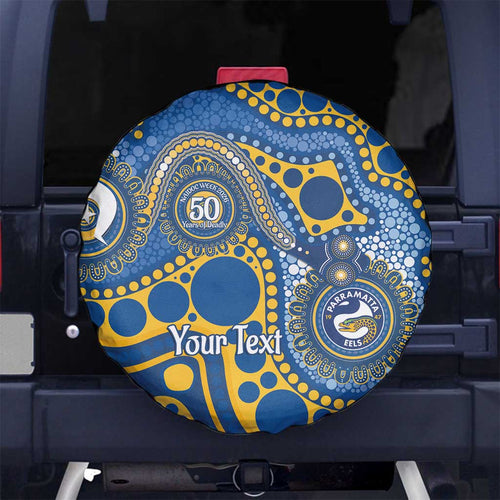 Eels NAIDOC Week 2026 Personalised Spare Tire Cover 50 Years of Deadly Aboriginal Art