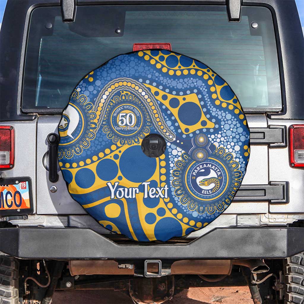 Eels NAIDOC Week 2026 Personalised Spare Tire Cover 50 Years of Deadly Aboriginal Art