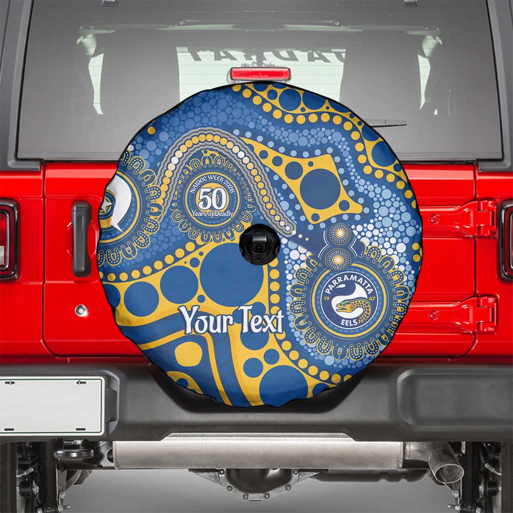 Eels NAIDOC Week 2026 Personalised Spare Tire Cover 50 Years of Deadly Aboriginal Art