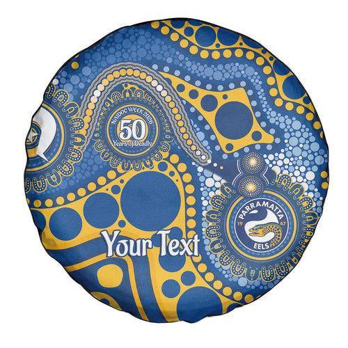 Eels NAIDOC Week 2026 Personalised Spare Tire Cover 50 Years of Deadly Aboriginal Art