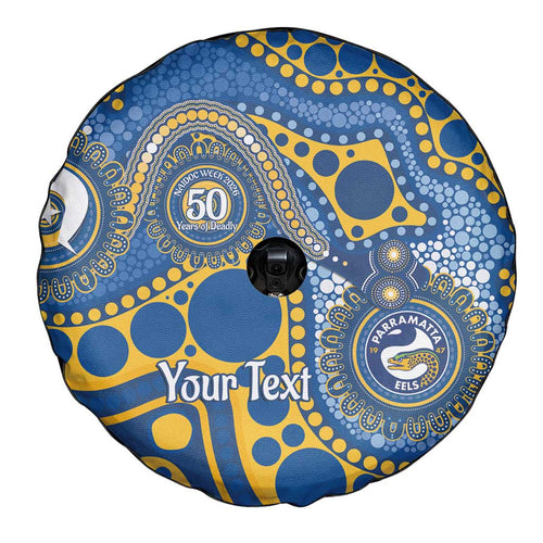 Eels NAIDOC Week 2026 Personalised Spare Tire Cover 50 Years of Deadly Aboriginal Art