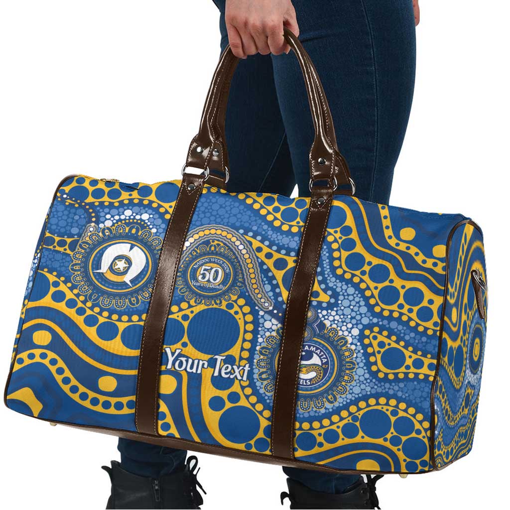 Eels NAIDOC Week 2026 Personalised Travel Bag 50 Years of Deadly Aboriginal Art