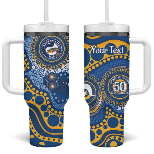 Eels NAIDOC Week 2026 Personalised Tumbler With Handle 50 Years of Deadly Aboriginal Art