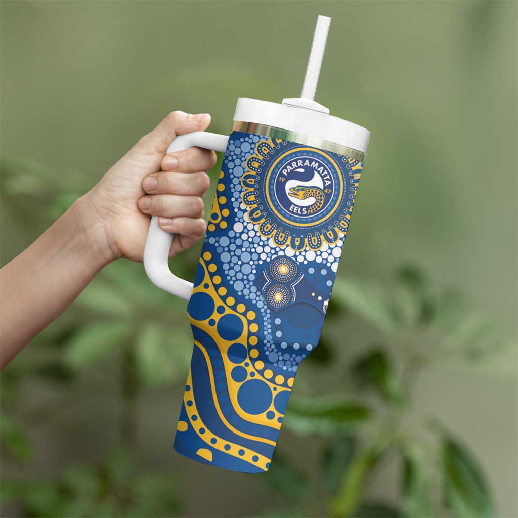 Eels NAIDOC Week 2026 Personalised Tumbler With Handle 50 Years of Deadly Aboriginal Art