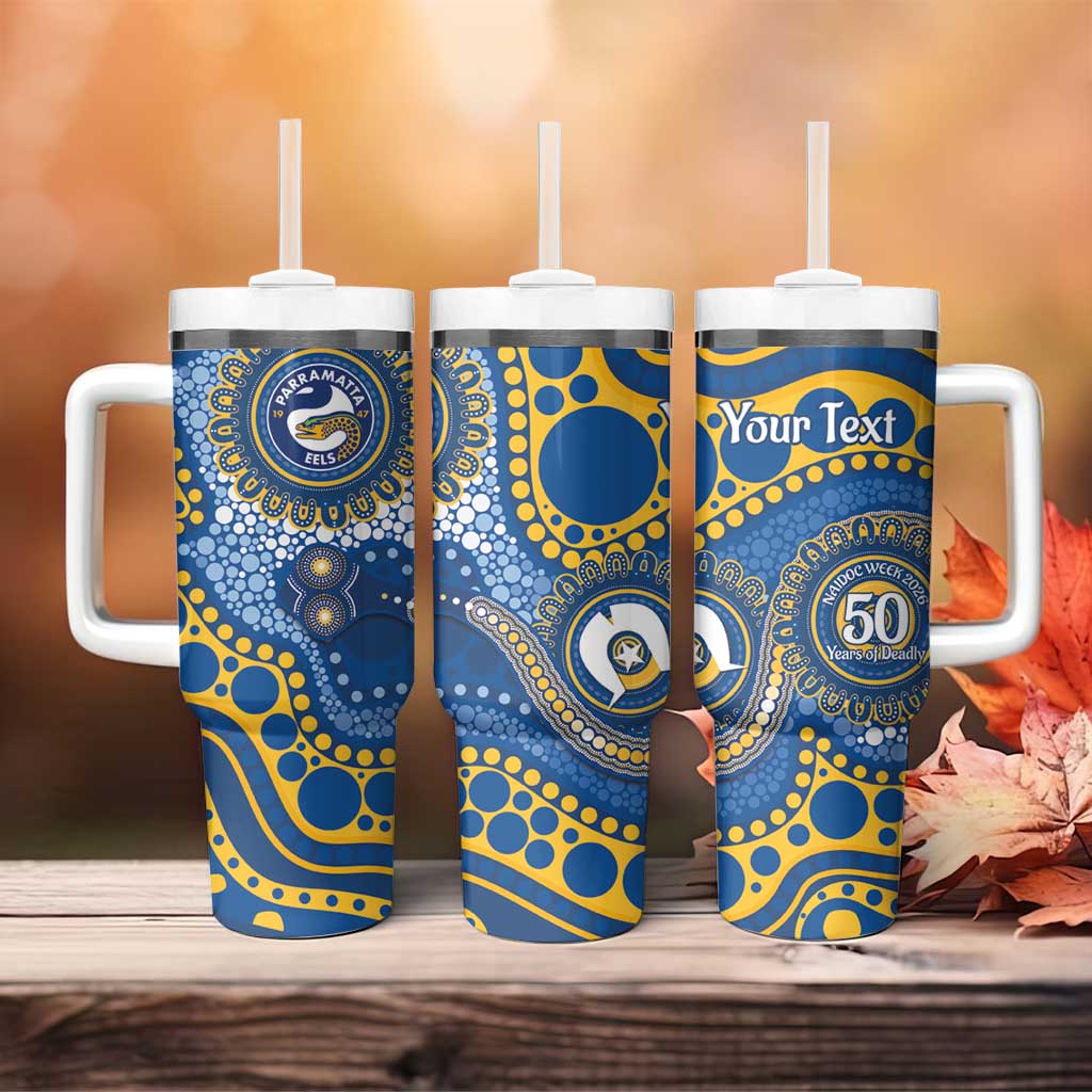Eels NAIDOC Week 2026 Personalised Tumbler With Handle 50 Years of Deadly Aboriginal Art