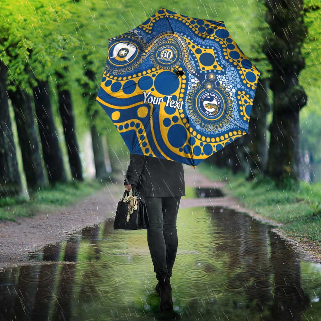 Eels NAIDOC Week 2026 Personalised Umbrella 50 Years of Deadly Aboriginal Art