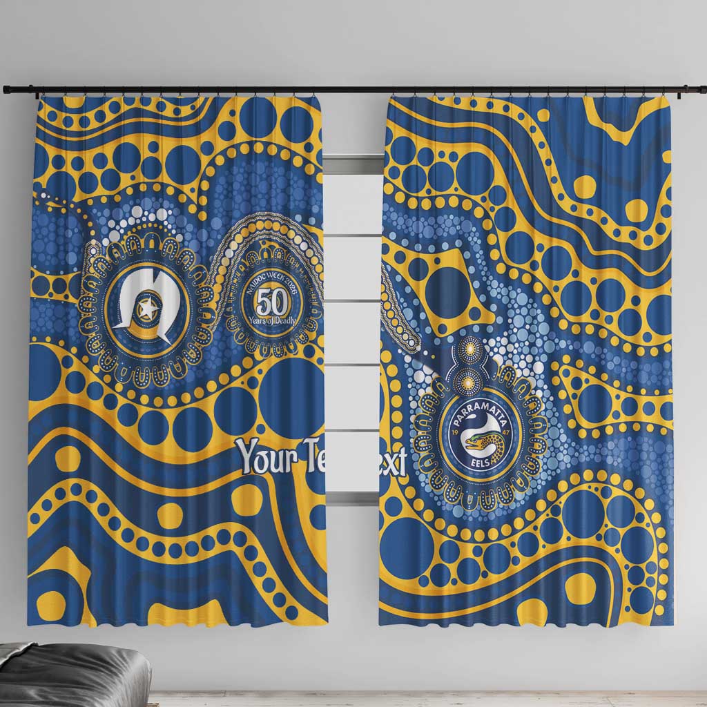 Eels NAIDOC Week 2026 Personalised Window Curtain 50 Years of Deadly Aboriginal Art