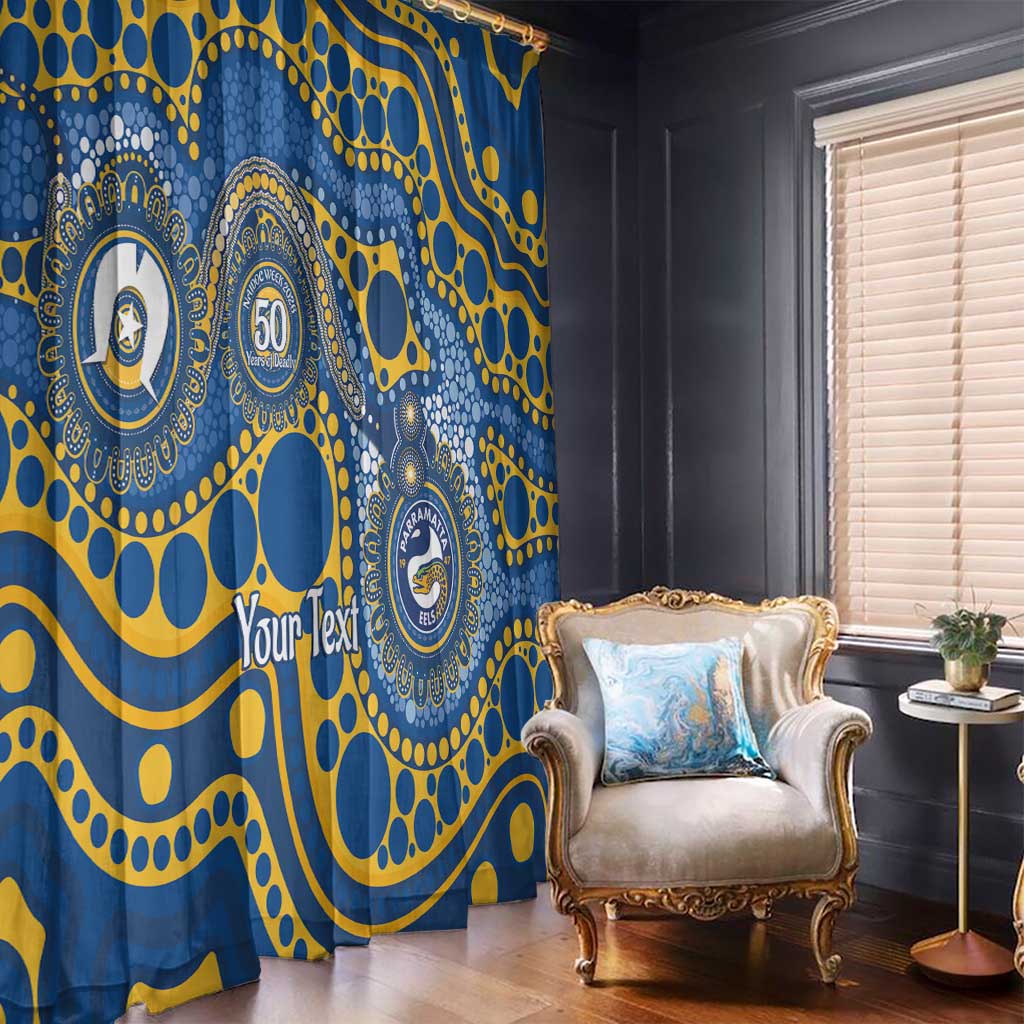 Eels NAIDOC Week 2026 Personalised Window Curtain 50 Years of Deadly Aboriginal Art