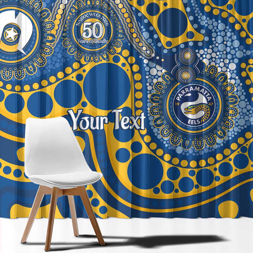 Eels NAIDOC Week 2026 Personalised Window Curtain 50 Years of Deadly Aboriginal Art