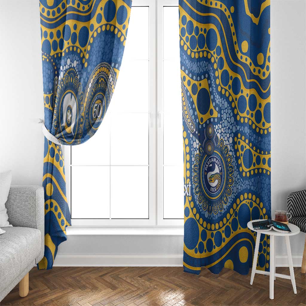 Eels NAIDOC Week 2026 Personalised Window Curtain 50 Years of Deadly Aboriginal Art