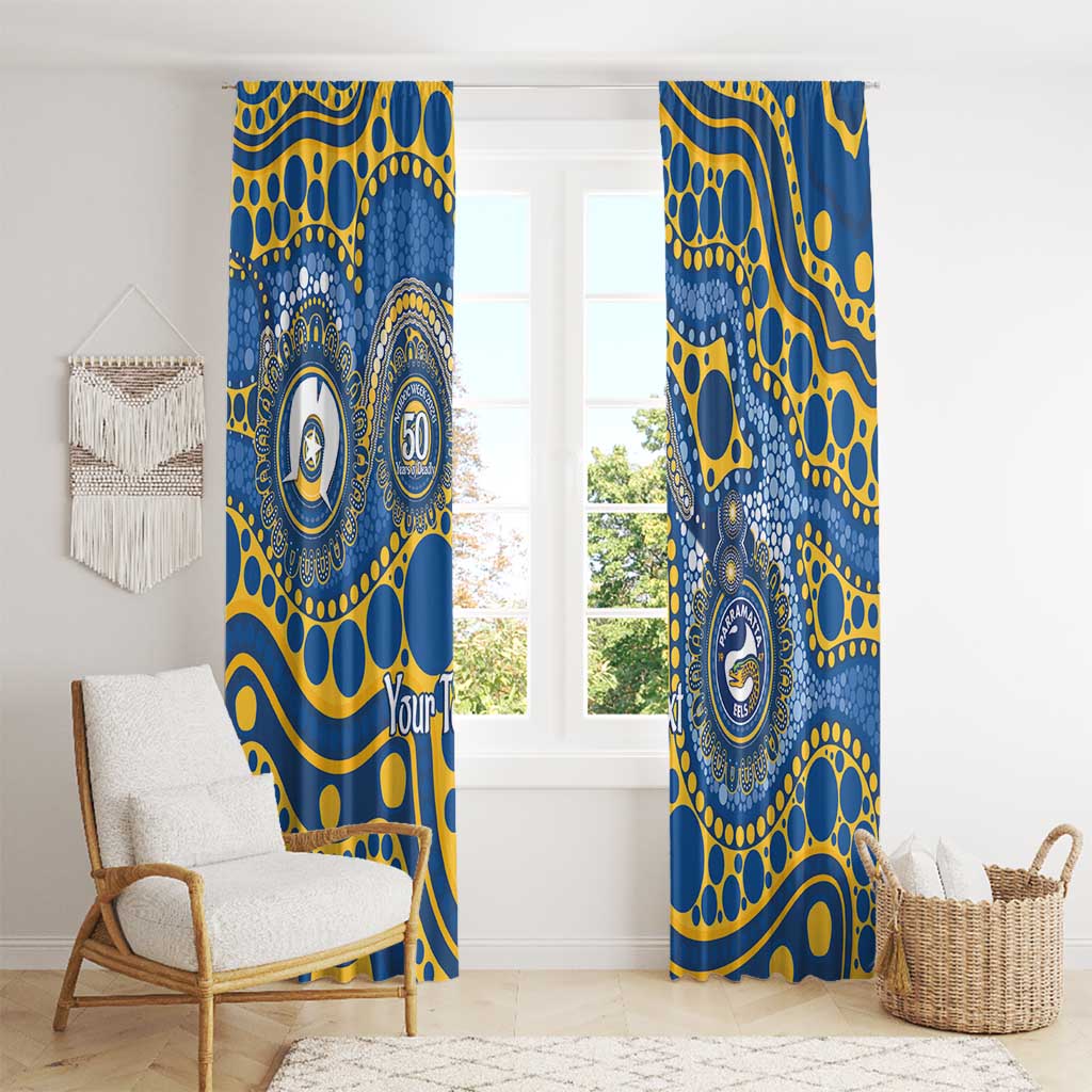 Eels NAIDOC Week 2026 Personalised Window Curtain 50 Years of Deadly Aboriginal Art