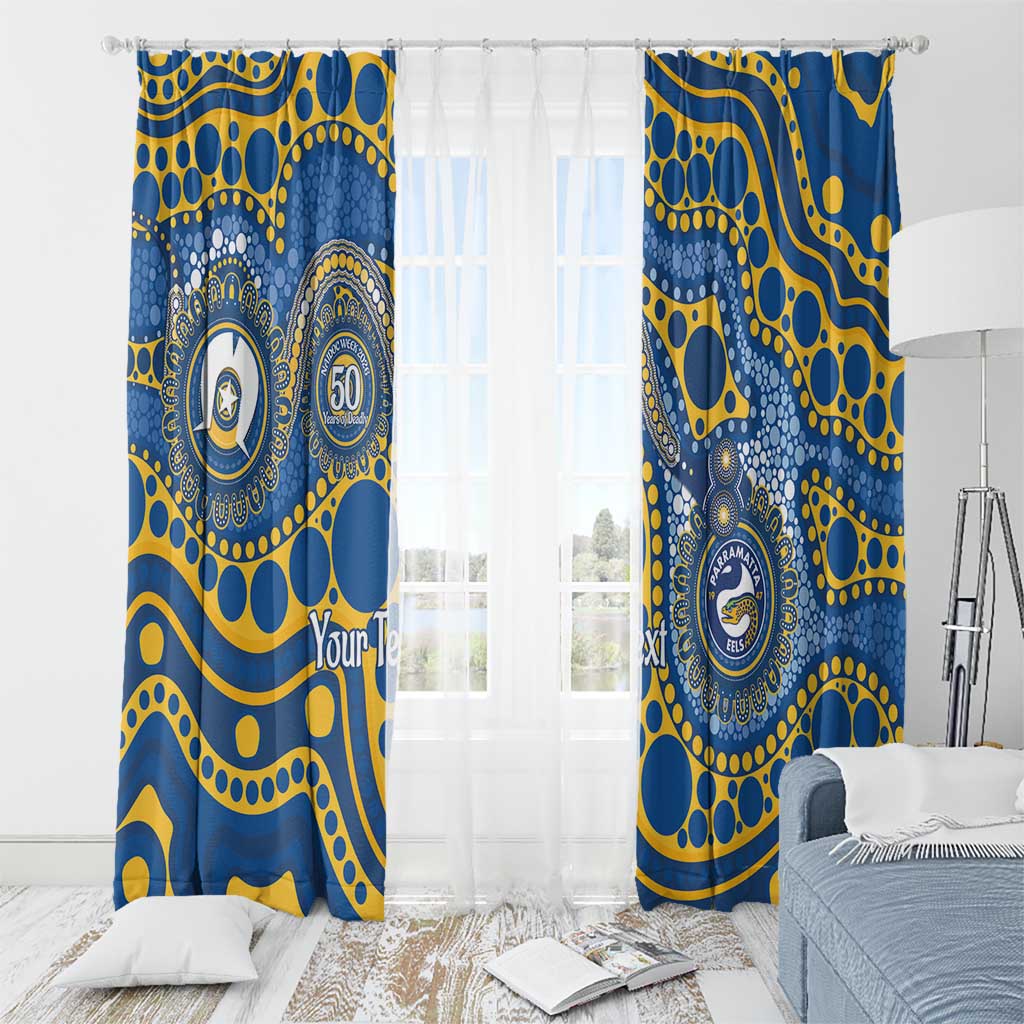 Eels NAIDOC Week 2026 Personalised Window Curtain 50 Years of Deadly Aboriginal Art