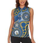 Eels NAIDOC Week 2026 Personalised Women Sleeveless Polo Shirt 50 Years of Deadly Aboriginal Art