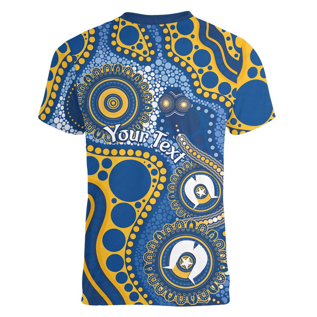 Eels NAIDOC Week 2026 Personalised Women V-Neck T-Shirt 50 Years of Deadly Aboriginal Art
