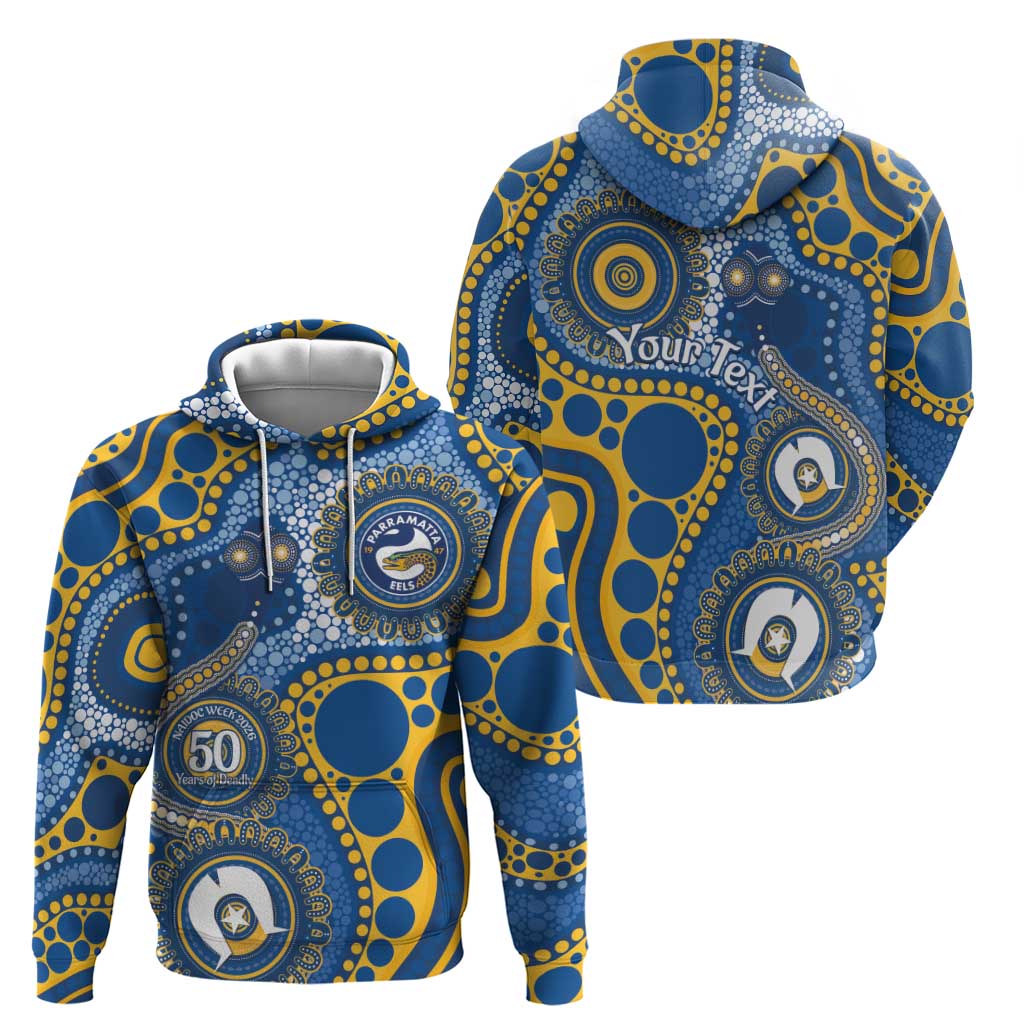 Eels NAIDOC Week 2026 Personalised Zip Hoodie 50 Years of Deadly Aboriginal Art