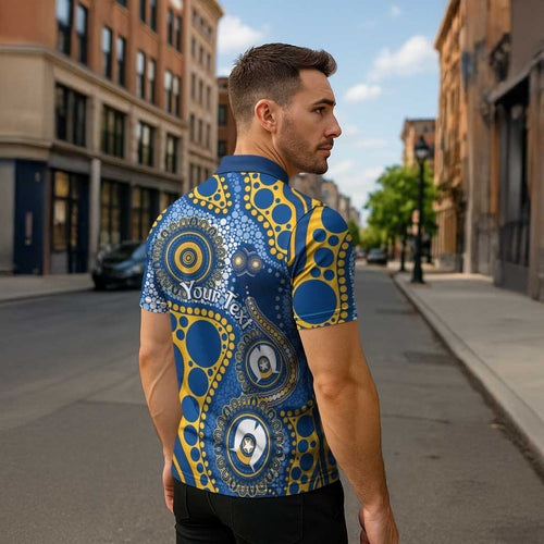 Eels NAIDOC Week 2026 Personalised Zipper Polo Shirt 50 Years of Deadly Aboriginal Art